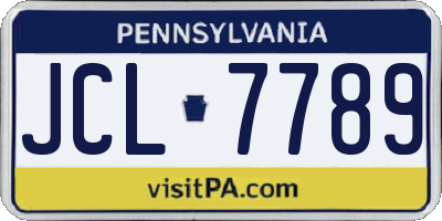 PA license plate JCL7789