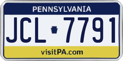 PA license plate JCL7791