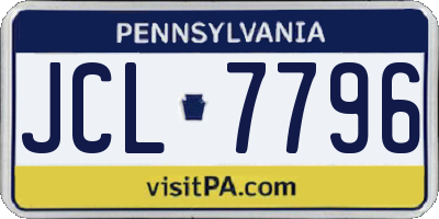 PA license plate JCL7796