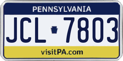 PA license plate JCL7803