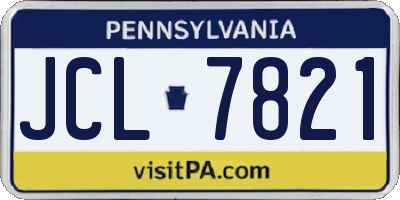 PA license plate JCL7821