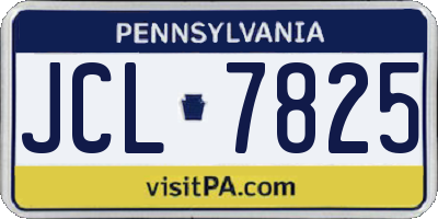 PA license plate JCL7825