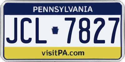 PA license plate JCL7827
