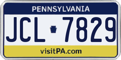 PA license plate JCL7829