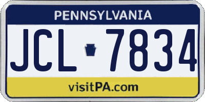 PA license plate JCL7834