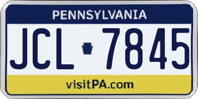 PA license plate JCL7845