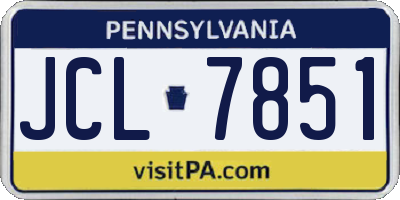 PA license plate JCL7851