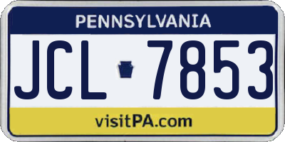 PA license plate JCL7853