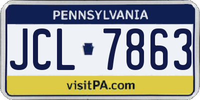 PA license plate JCL7863