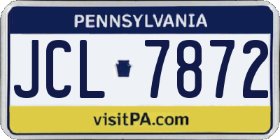 PA license plate JCL7872