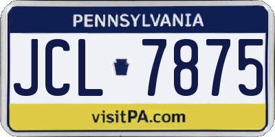PA license plate JCL7875