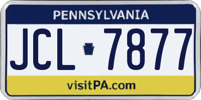 PA license plate JCL7877