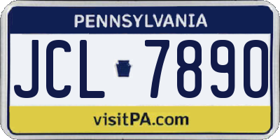 PA license plate JCL7890
