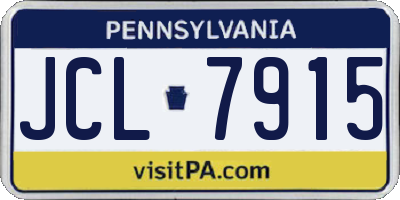 PA license plate JCL7915