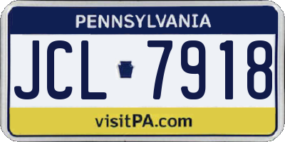 PA license plate JCL7918