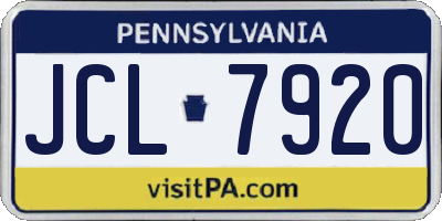 PA license plate JCL7920