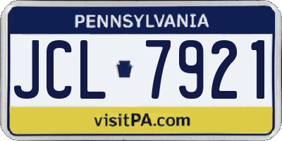 PA license plate JCL7921