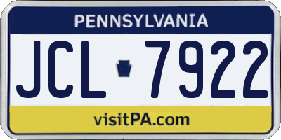 PA license plate JCL7922
