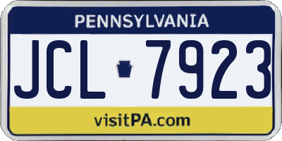 PA license plate JCL7923