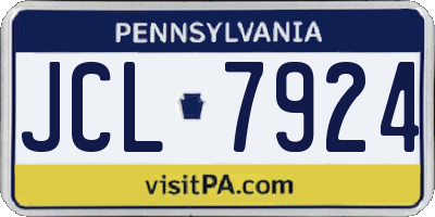 PA license plate JCL7924