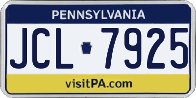 PA license plate JCL7925