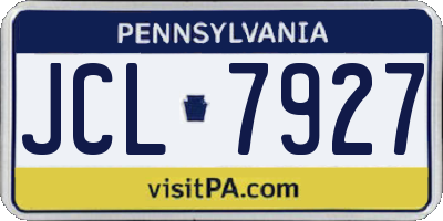 PA license plate JCL7927