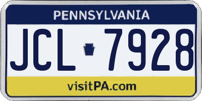 PA license plate JCL7928