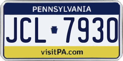 PA license plate JCL7930