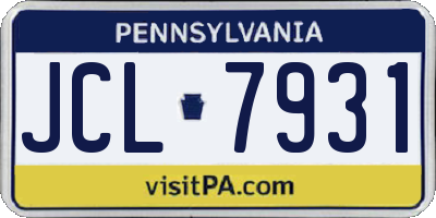 PA license plate JCL7931