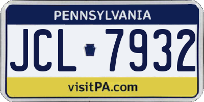 PA license plate JCL7932