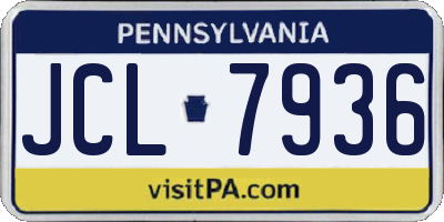 PA license plate JCL7936