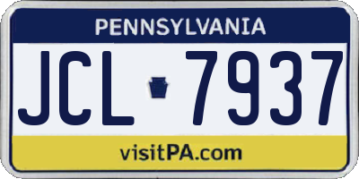 PA license plate JCL7937