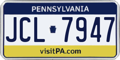 PA license plate JCL7947