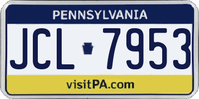 PA license plate JCL7953