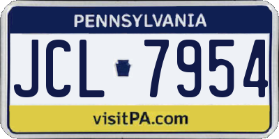 PA license plate JCL7954