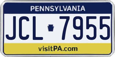 PA license plate JCL7955