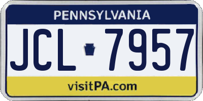 PA license plate JCL7957