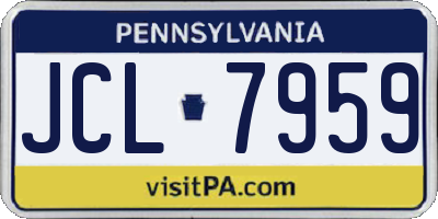 PA license plate JCL7959