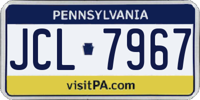 PA license plate JCL7967