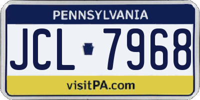 PA license plate JCL7968