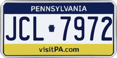 PA license plate JCL7972