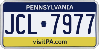 PA license plate JCL7977