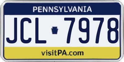 PA license plate JCL7978