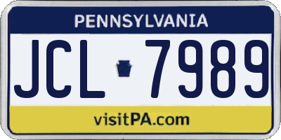 PA license plate JCL7989