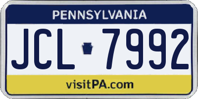 PA license plate JCL7992
