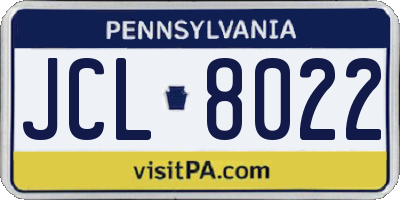 PA license plate JCL8022