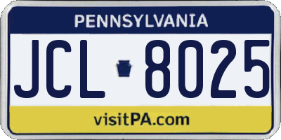 PA license plate JCL8025