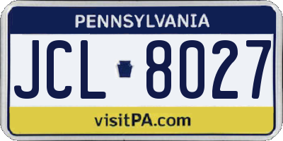 PA license plate JCL8027