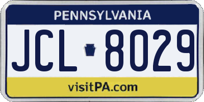 PA license plate JCL8029