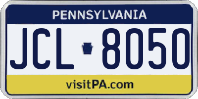 PA license plate JCL8050